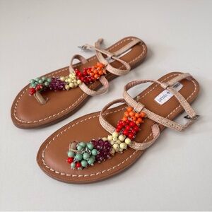 Chelsea & Violet Ella Rainbow Beaded Sandals Size 9.5
